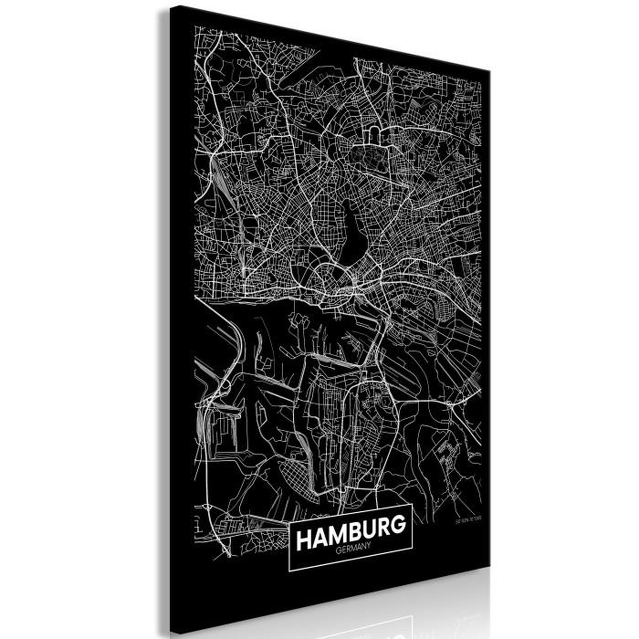 Paris Prix Tableau Imprimé  Dark Map of Hamburg. Coloris disponibles : Multicolore