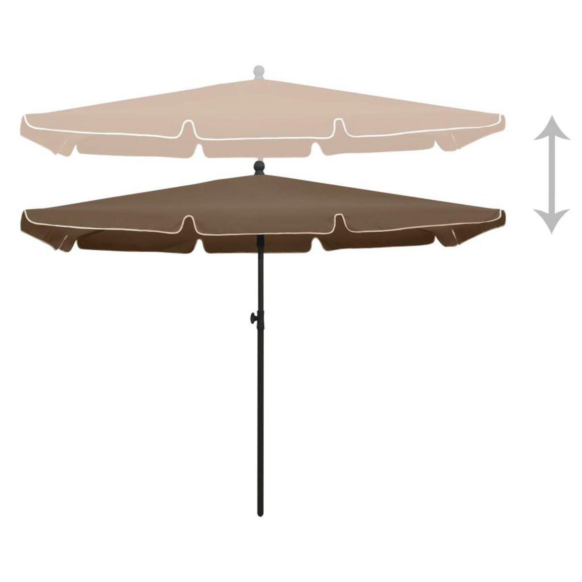 VIDAXL Parasol de jardin avec mat 210x140 cm Taupe
