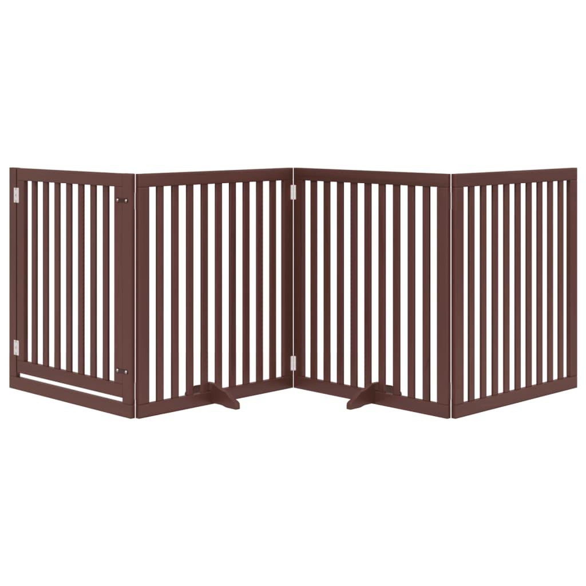 Voir la diapositive 3 : VIDAXL Barriere pour chiens avec porte 4 panneaux bois de peuplier