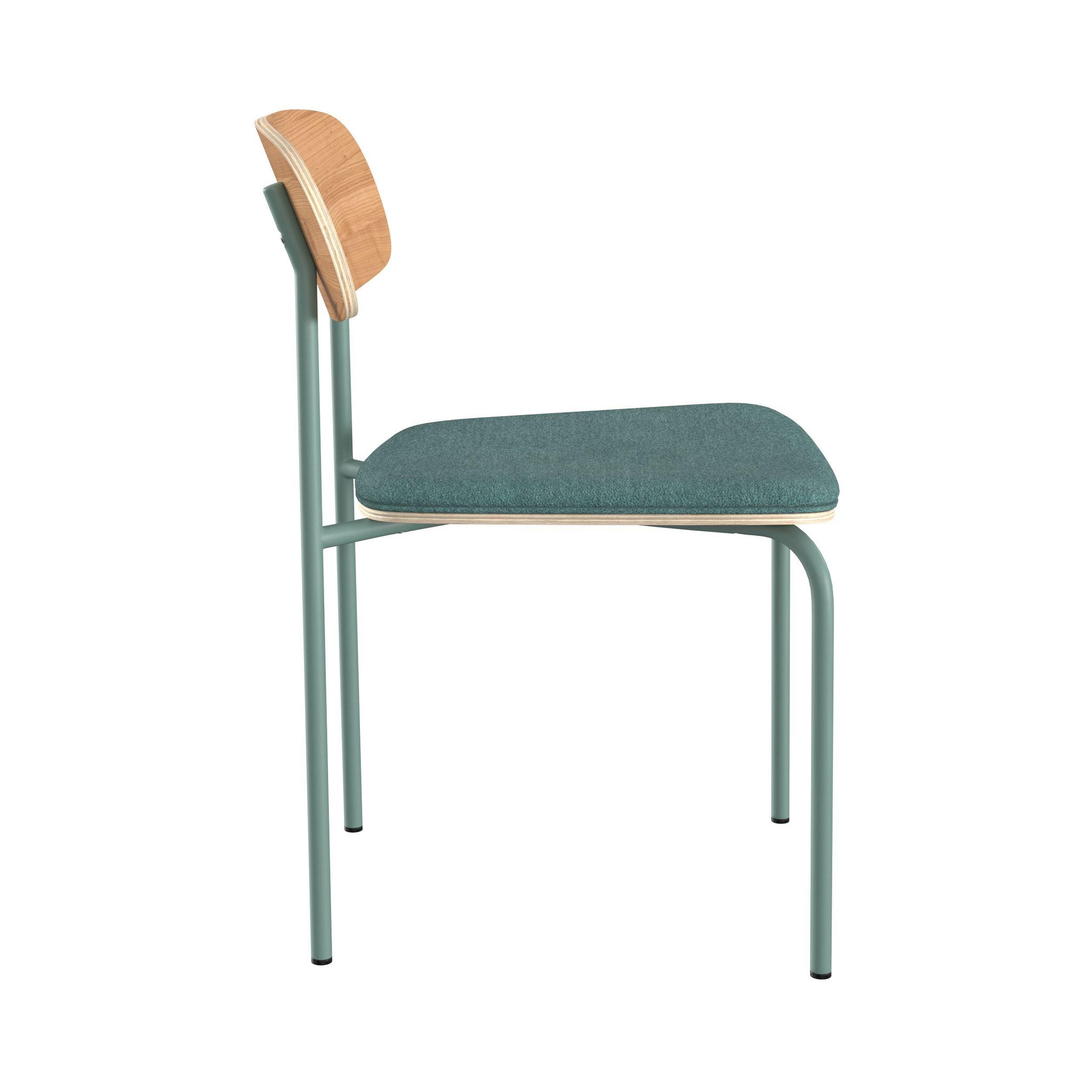 Voir la diapositive 6 : MAISON PAVANE Lot de 2 chaises en bois clair et tissu bleu canard-alba