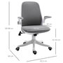 Voir la diapositive 3 : VINSETTO Vinsetto Chaise de bureau tissu lin hauteur réglable pivotante 360° accoudoirs relevables support lombaires réglable gris