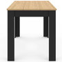 Voir la diapositive 5 : ID MARKET Table à manger rectangle ROZY 4 personnes noire plateau façon hêtre 110 cm