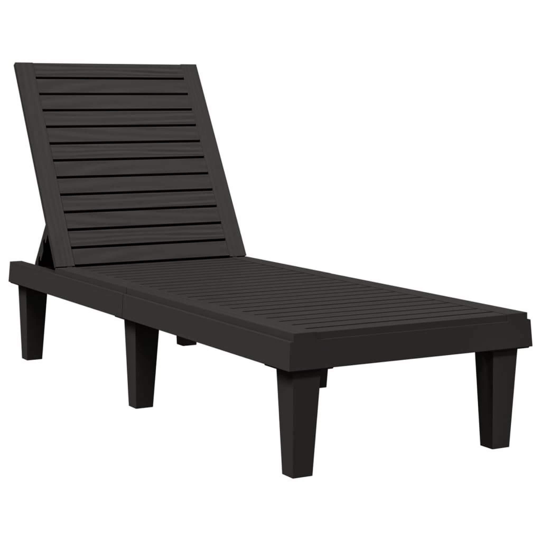 Voir la diapositive 2 : VIDAXL Chaise longue noir 155x58x83 cm polypropylene
