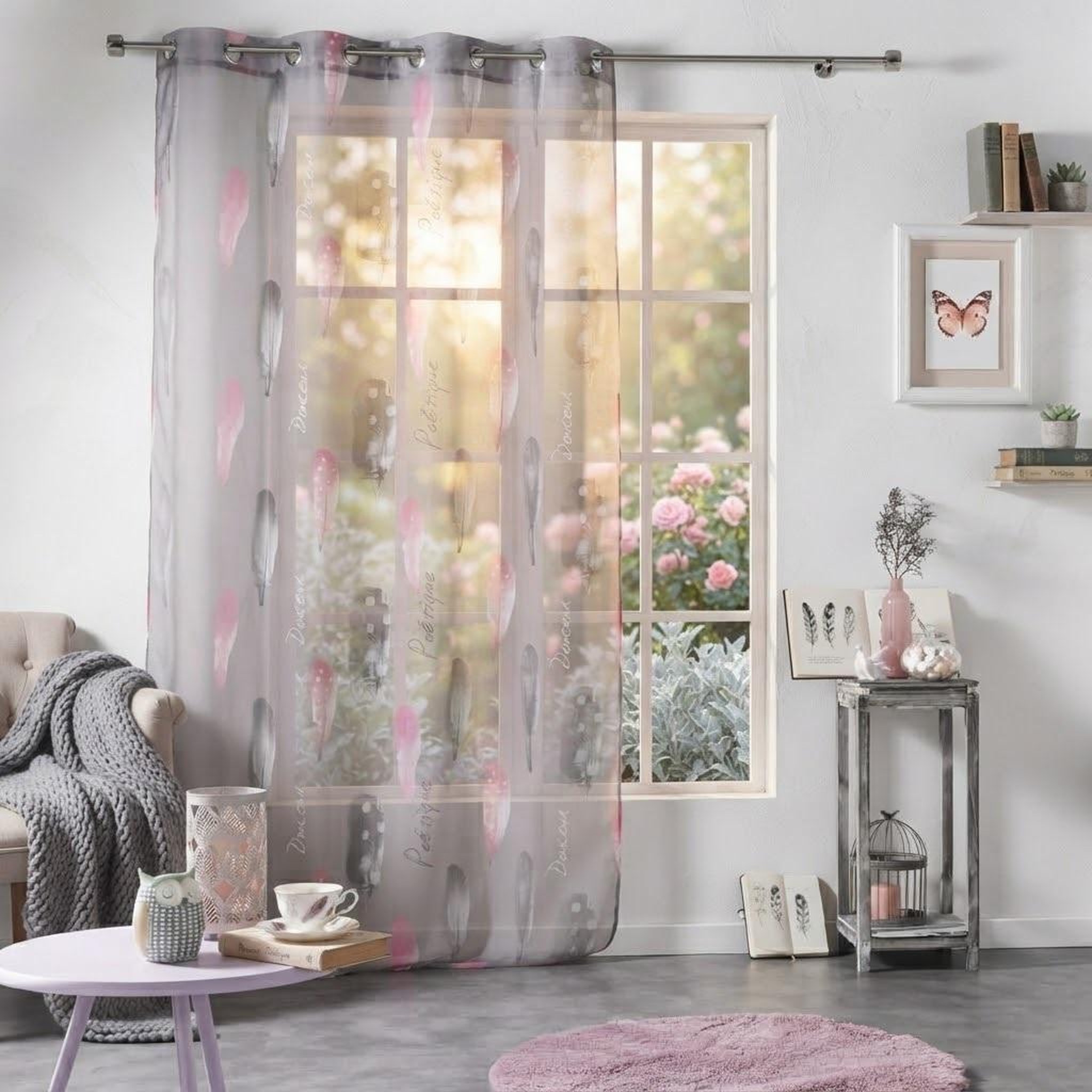 Voir la diapositive 2 : Eden Voilage a oeillets poétique design et moderne
