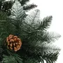 VIDAXL Sapin de Noël artificiel pre-eclaire et pommes de pin 210 cm