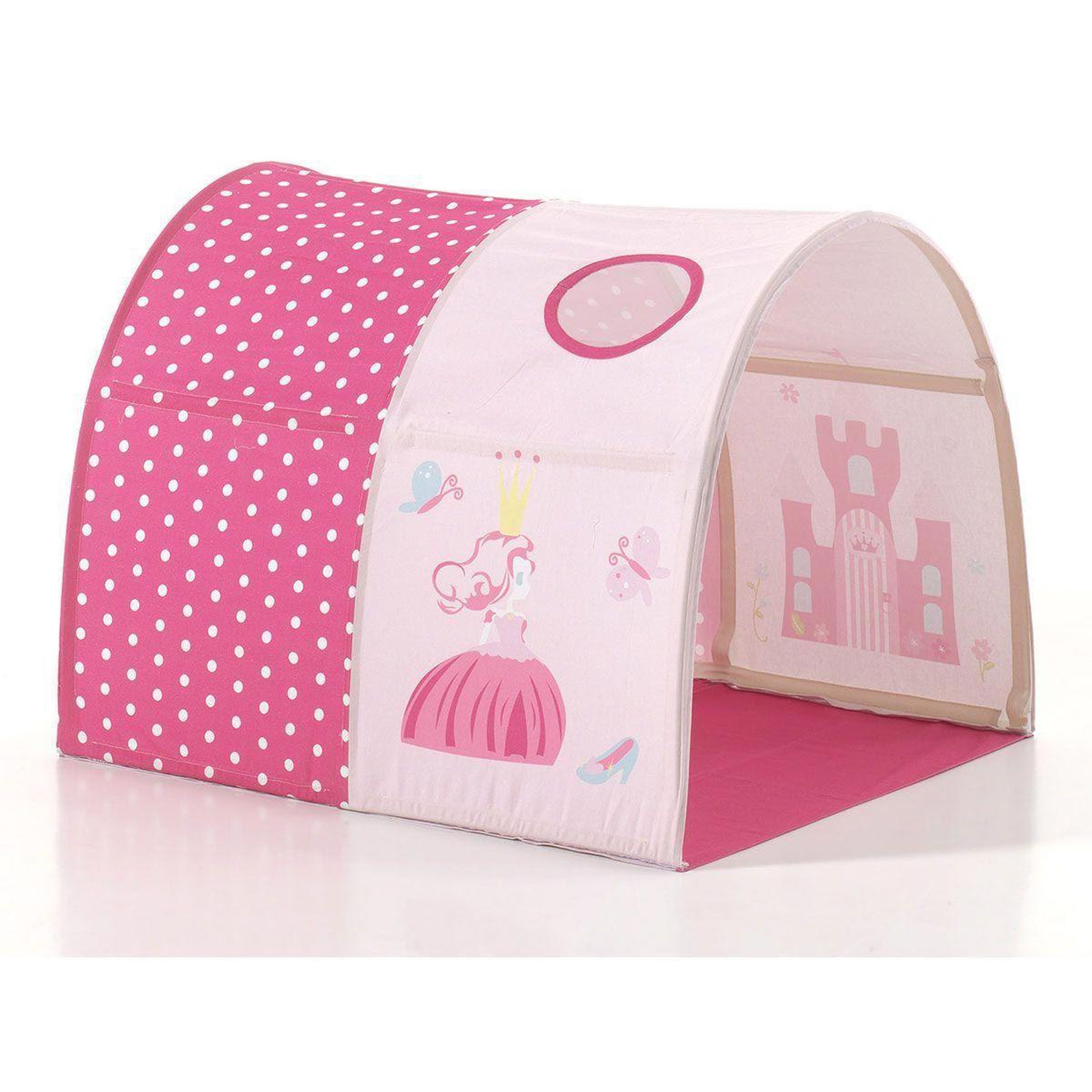 Voir la diapositive 4 : Paris Prix Pack - lit enfant surélevé, tente, 3 pochettes & tunnel  pino princesse  blanc
