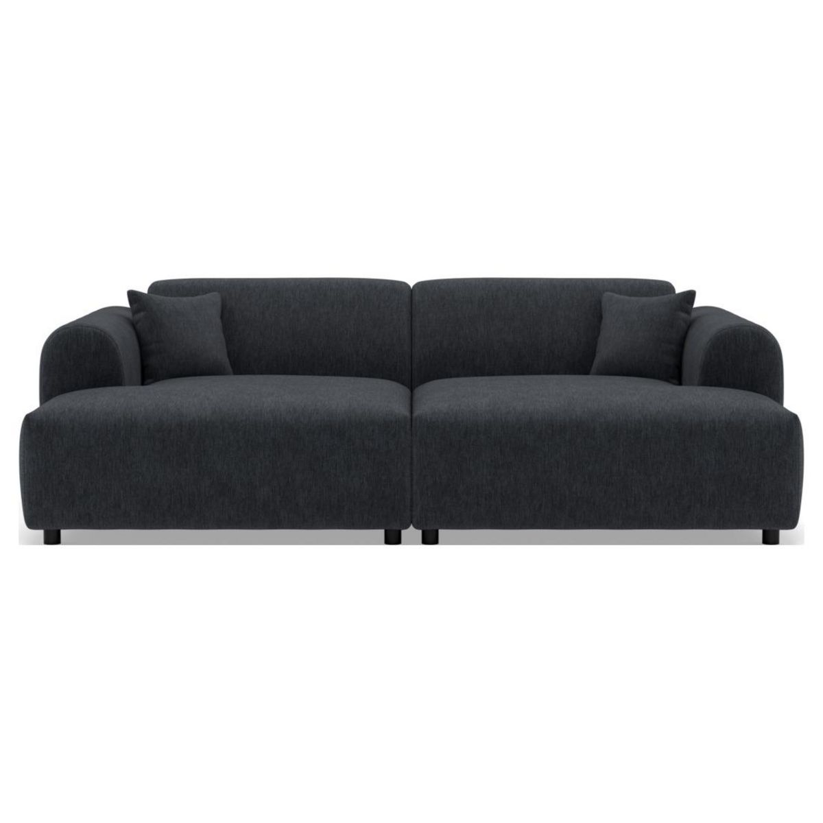 LISA DESIGN Aumance - canapé droit 4 places avec double méridienne assise profonde en velours texturé