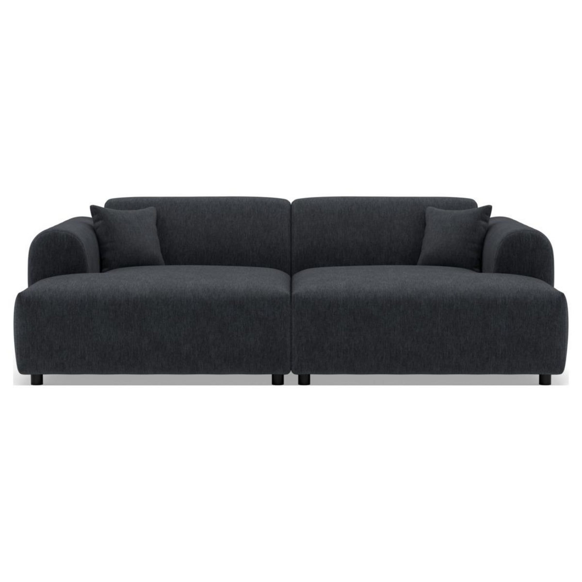 LISA DESIGN Aumance - canapé droit 4 places avec double méridienne assise profonde en velours texturé