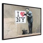 Paris Prix Affiche Murale Encadrée  Banksy I Heart NY. Coloris disponibles : Jaune, Noir
