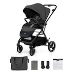 KINDERKRAFT Poussette avec nacelle et accessoires YOXI. Coloris disponibles : Beige, Vert, Gris