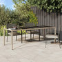 Voir la diapositive 1 : VIDAXL Table de jardin Beige 250x100x75 cm Verre trempe et poly rotin