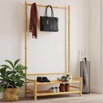 VIDAXL Porte vêtement avec étagères 103x40x183 cm bambou