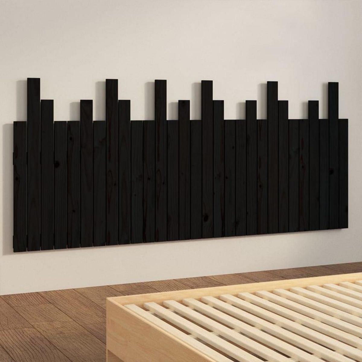 VIDAXL Tete de lit murale Noir 185x3x80 cm Bois massif de pin