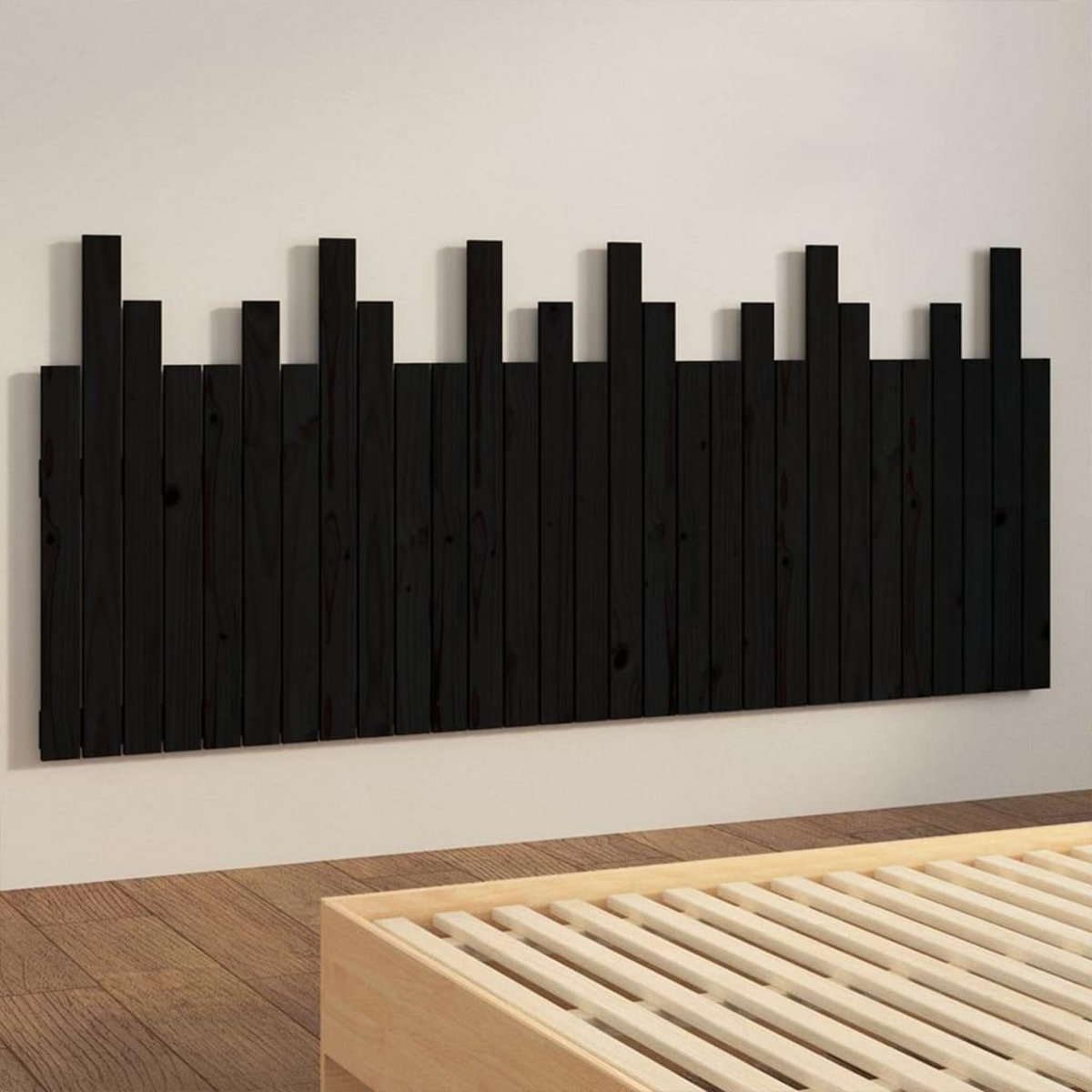 VIDAXL Tete de lit murale Noir 185x3x80 cm Bois massif de pin