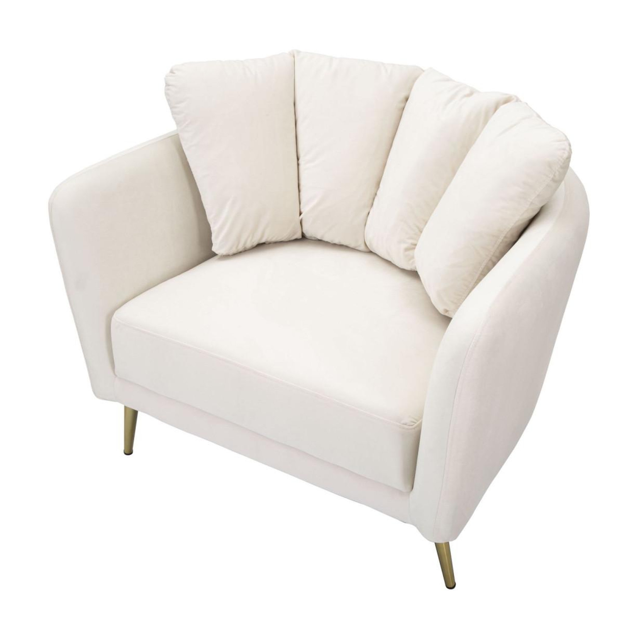 Voir la diapositive 4 : Paris Prix Fauteuil design en tissu  kiev  88cm crème