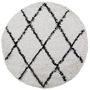 Voir la diapositive 2 : VIDAXL Tapis shaggy a poils longs moderne creme et noir Ø 240 cm