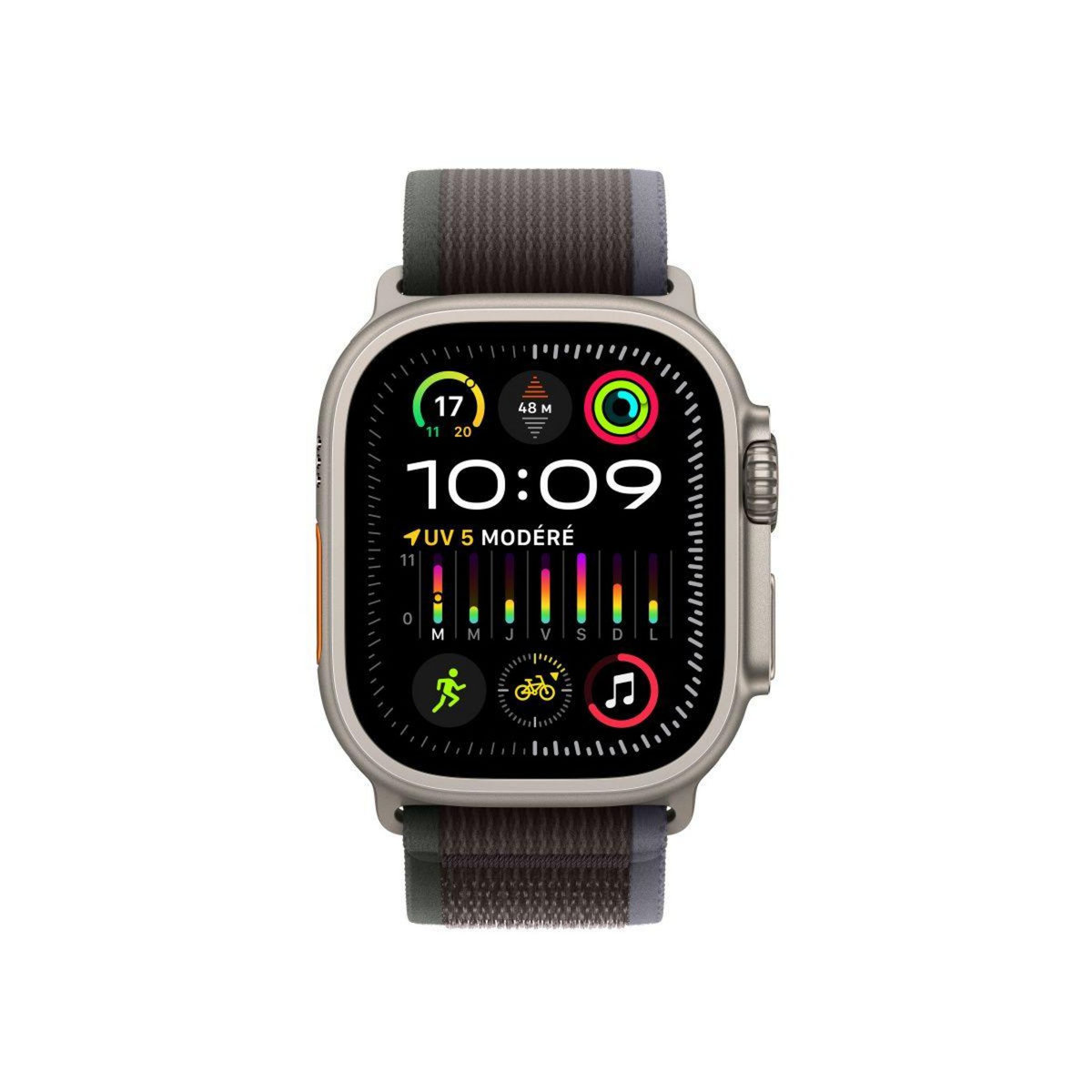 APPLE Bracelet Watch 49mm Boucle Trail bleu/noir M/L