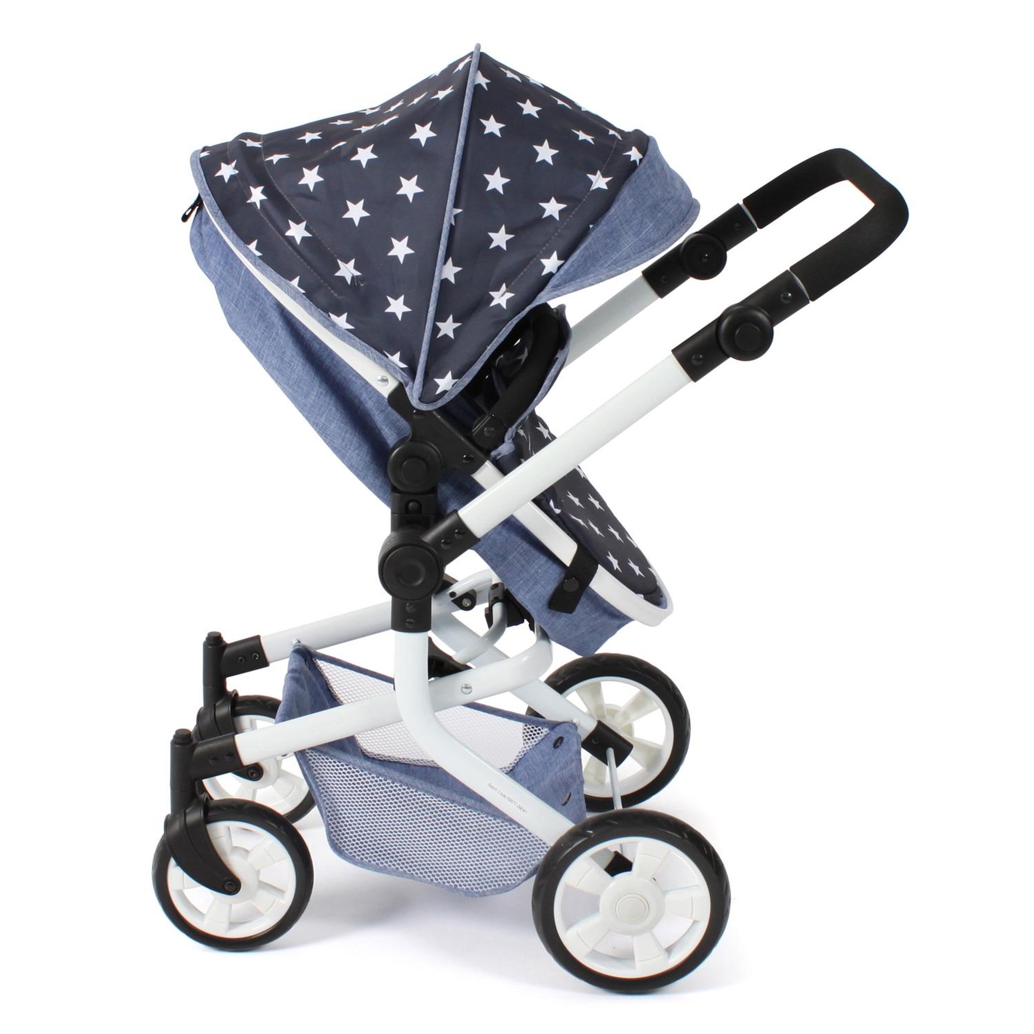 Voir la diapositive 4 : BAYER CHIC 2000 Poussette pour poupée combinée 2 en 1 Mika Bleu marine avec étoiles
