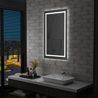 Miroir salle de bain avec eclairage LED et contour noir - 50x70cm - GO  BLACK LED - Aurlane