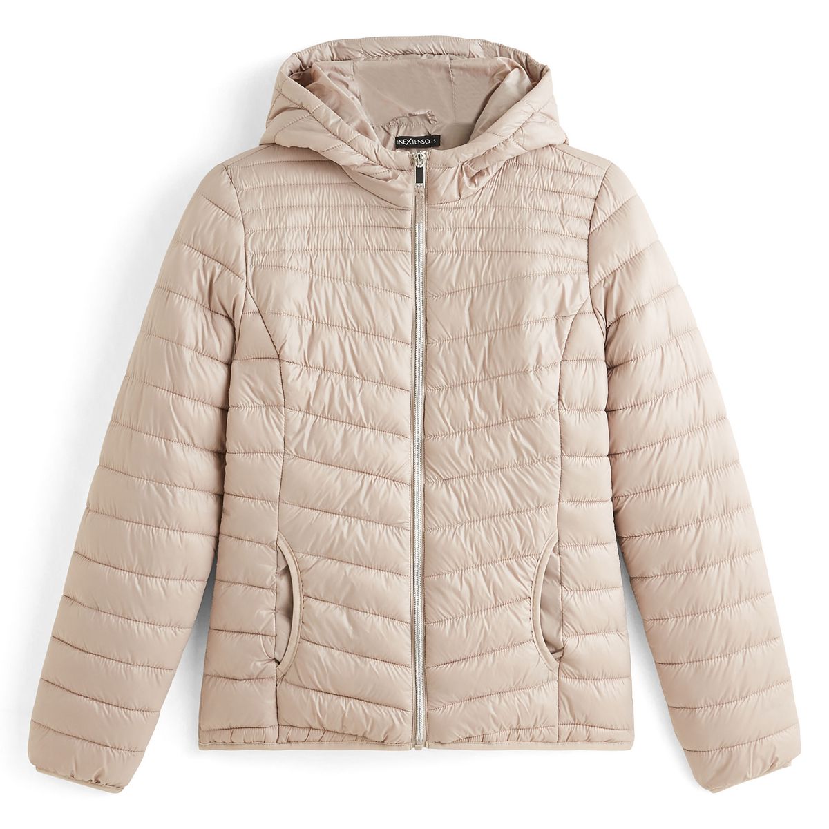 INEXTENSO Doudoune légère avec capuche marron taupe femme