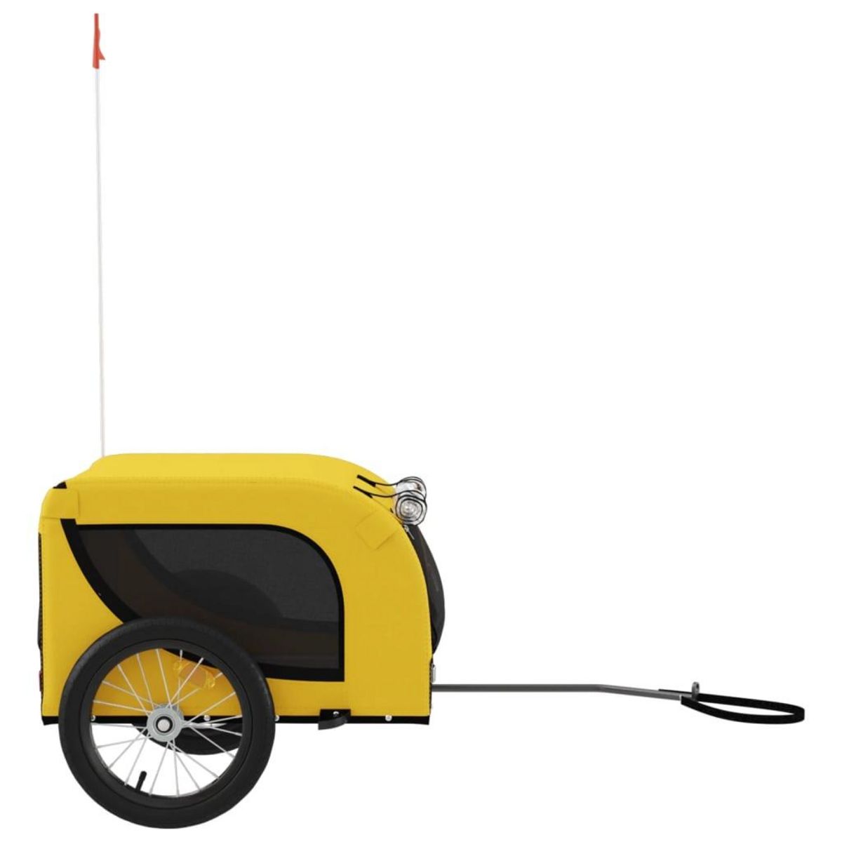 VIDAXL Remorque de velo pour animaux de compagnie jaune et noir