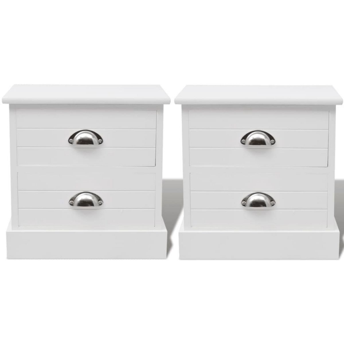 VIDAXL Table de chevet en style français 2 pcs Blanc