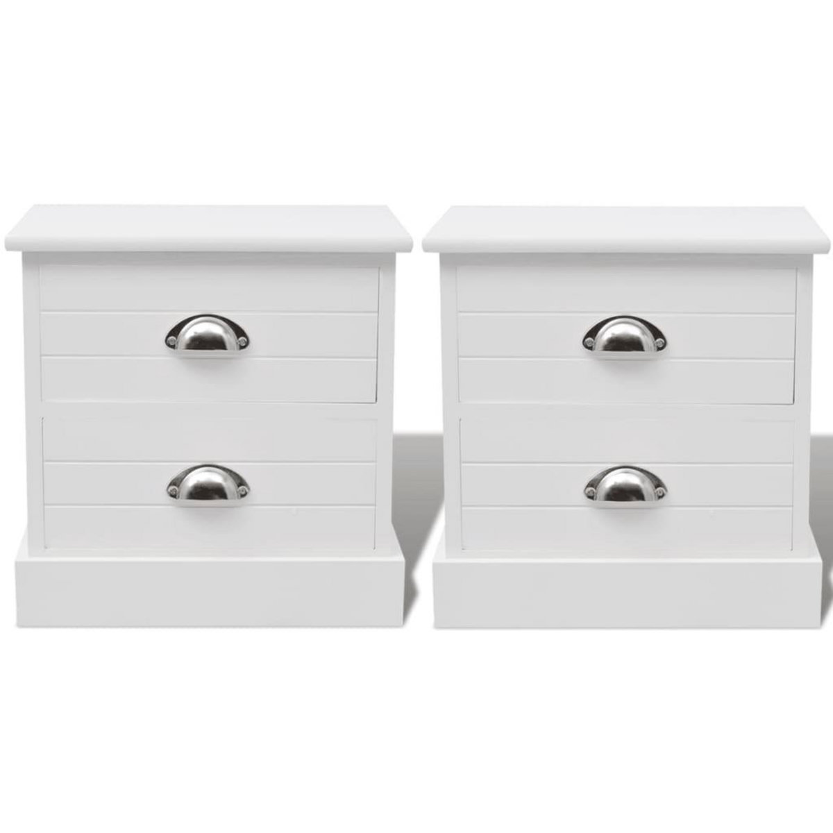 VIDAXL Table de chevet en style français 2 pcs Blanc