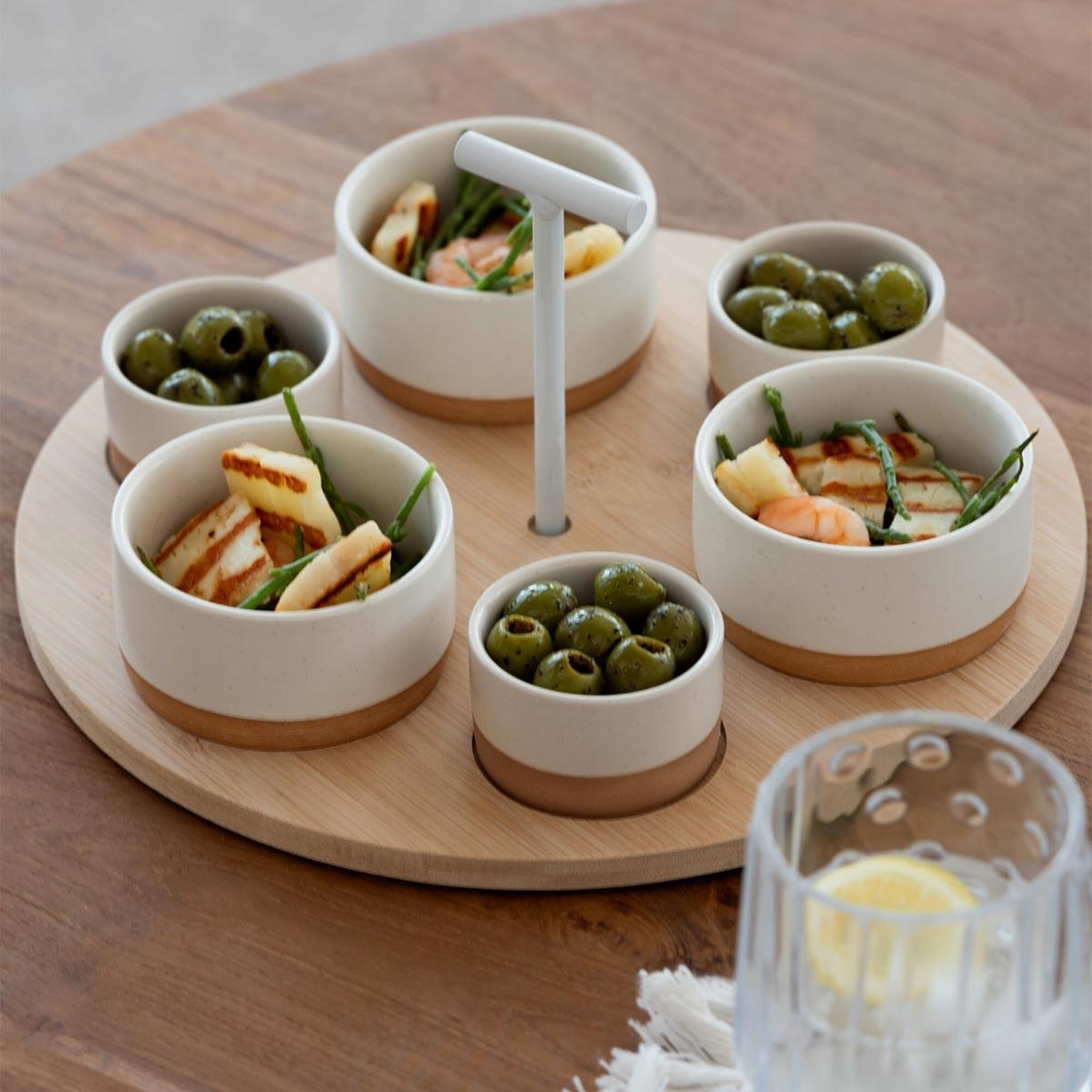 Voir la diapositive 3 : J-LINE Service Apéritif 7 Pièces  Avery  29cm Blanc