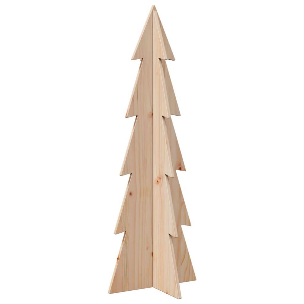 VIDAXL Arbre de Noël en bois pour decoration 112 cm bois massif de pin