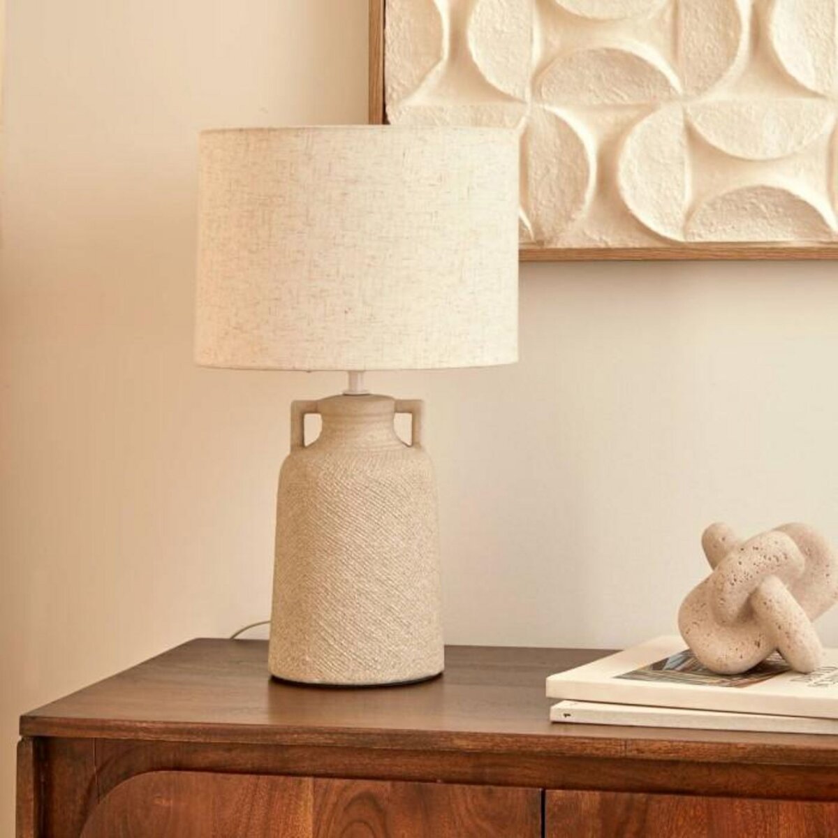 ATMOSPHERA Lampe à Poser en Céramique  Gibus  45cm Gris