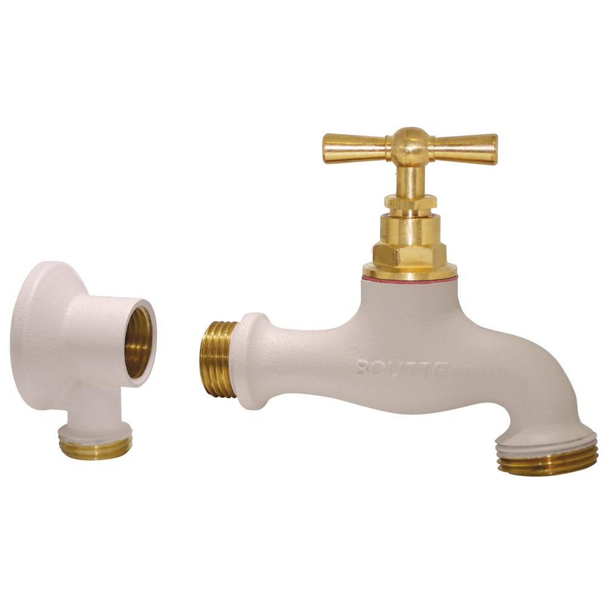 CENTRALE BRICO Kit robinet ton pierre en laiton peinture époxy, 15x21, 20x27, avec applique
