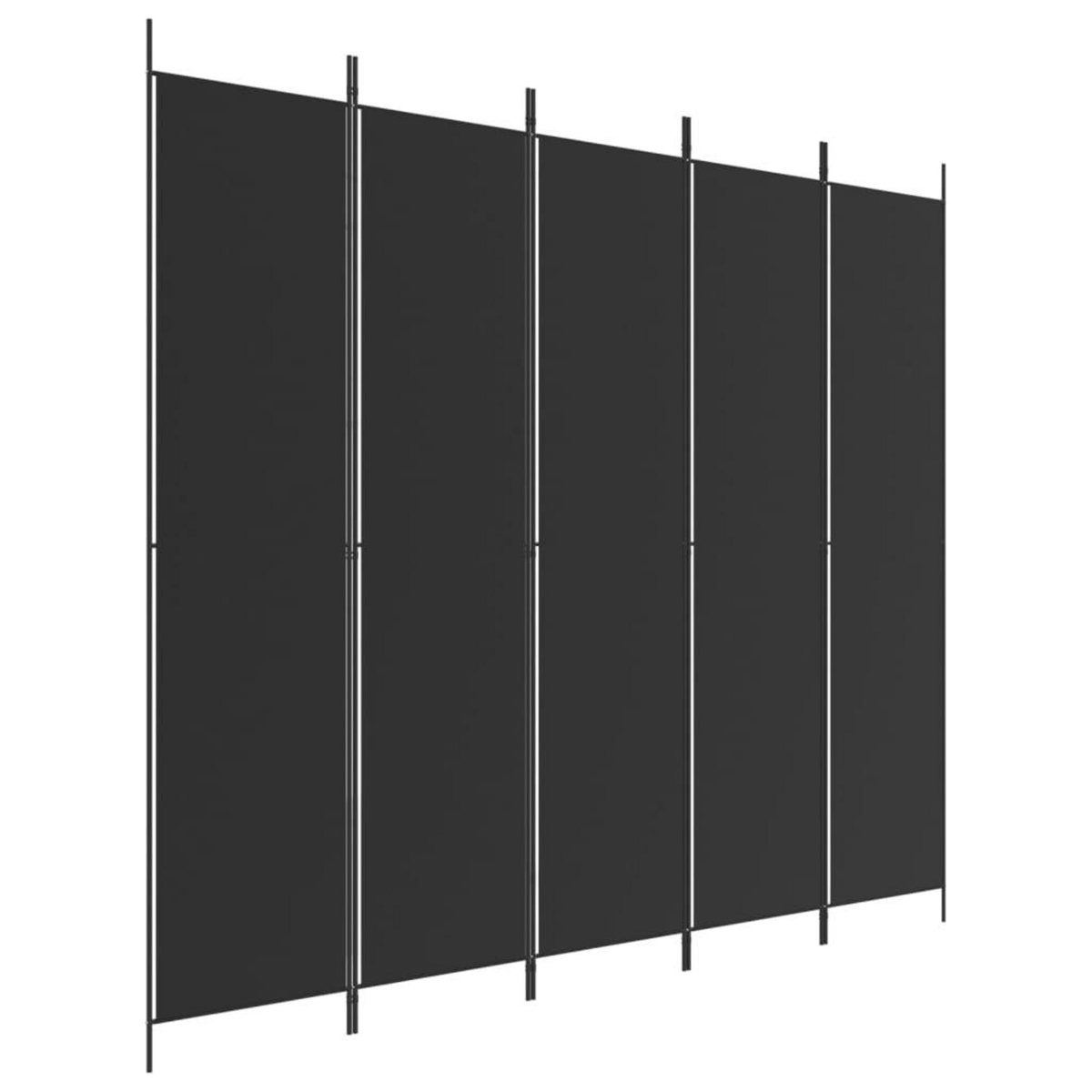 VIDAXL Cloison de separation 5 panneaux Noir 250x220 cm Tissu