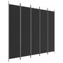 Voir la diapositive 2 : VIDAXL Cloison de separation 5 panneaux Noir 250x220 cm Tissu