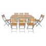 Voir la diapositive 3 : SWEEEK Table de jardin acacia avec coins arrondis, 8 chaises, 160 x 90 x 75 cm