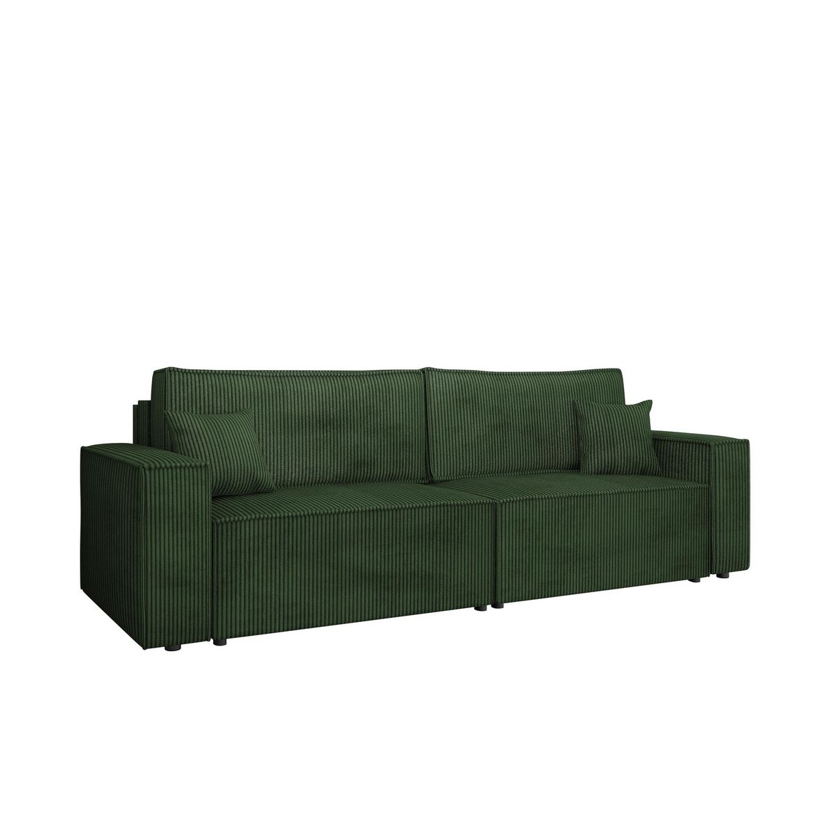 BEST MOBILIER Cezanne - canapé droit 3 places convertible avec coffre en velours côtelé