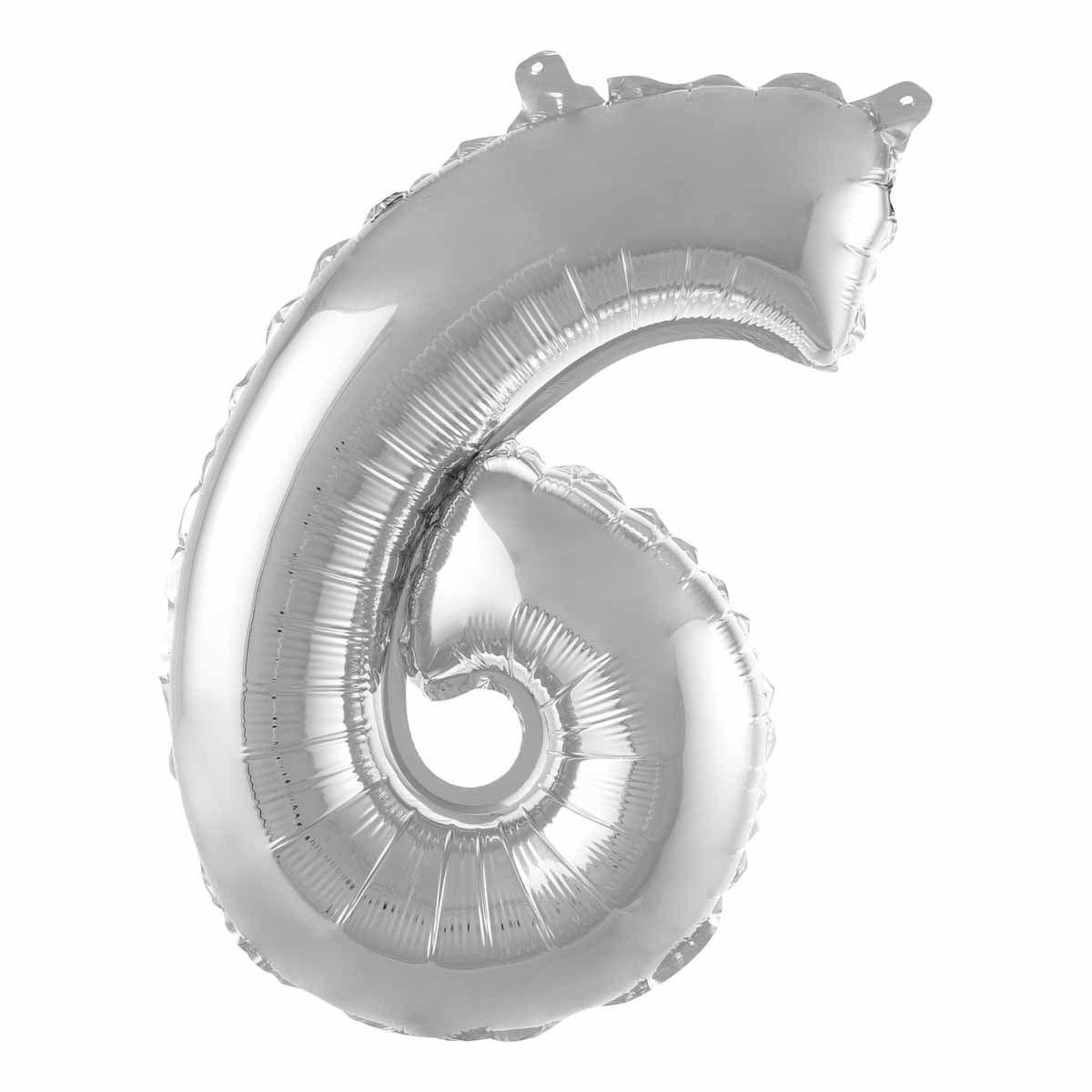 HOMEA Ballon Gonflable Métallisé  Chiffre 6  40cm Argent