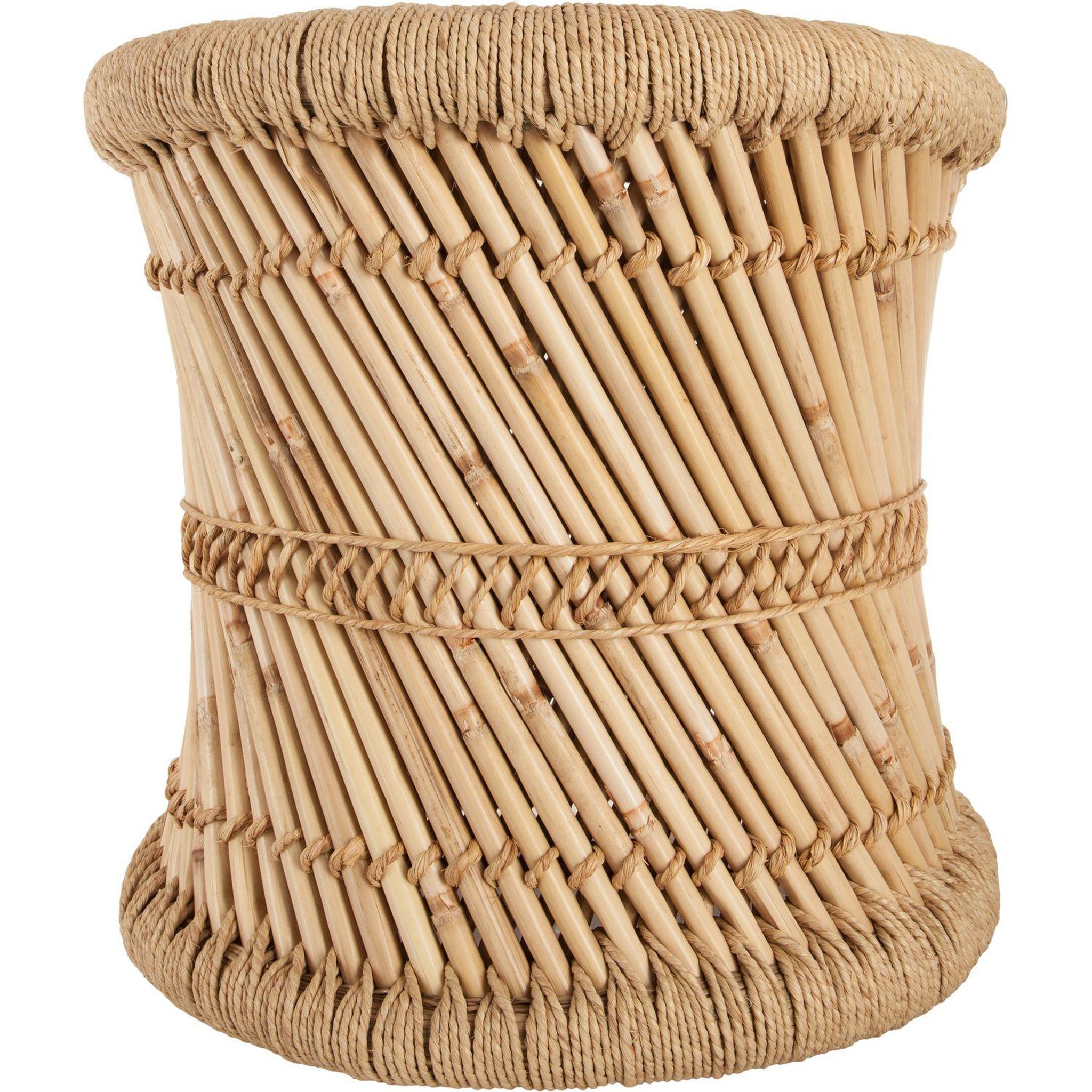 Voir la diapositive 5 : ATMOSPHERA 2 tables gigognes en bambou et corde nomade - diam. 30/38 cm - marron