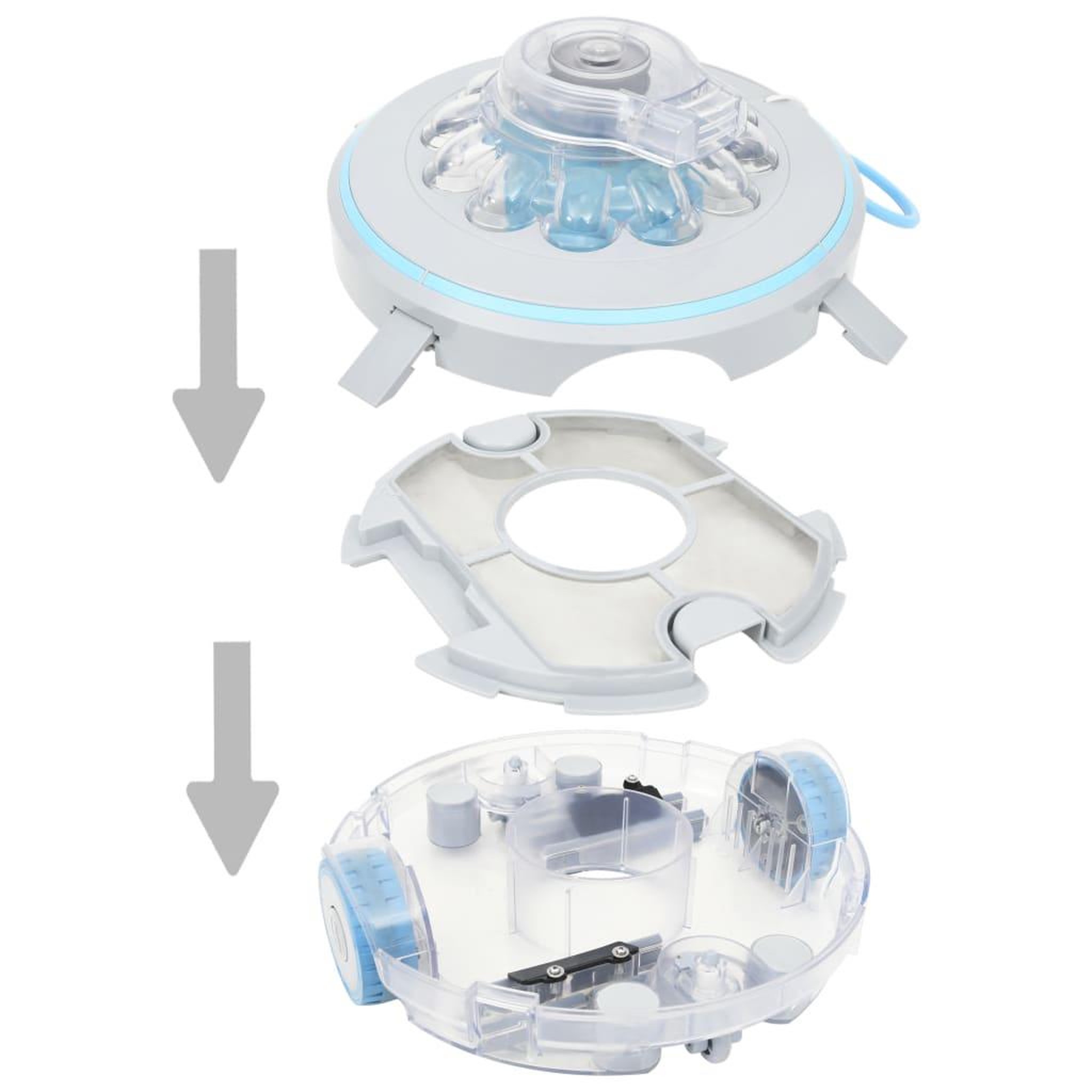 Voir la diapositive 3 : VIDAXL Robot nettoyeur de piscine sans fil 27 W