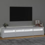 Voir la diapositive 3 : VIDAXL Meuble TV avec lumieres LED Blanc 210x35x40 cm