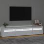 Voir la diapositive 3 : VIDAXL Meuble TV avec lumieres LED Blanc 210x35x40 cm