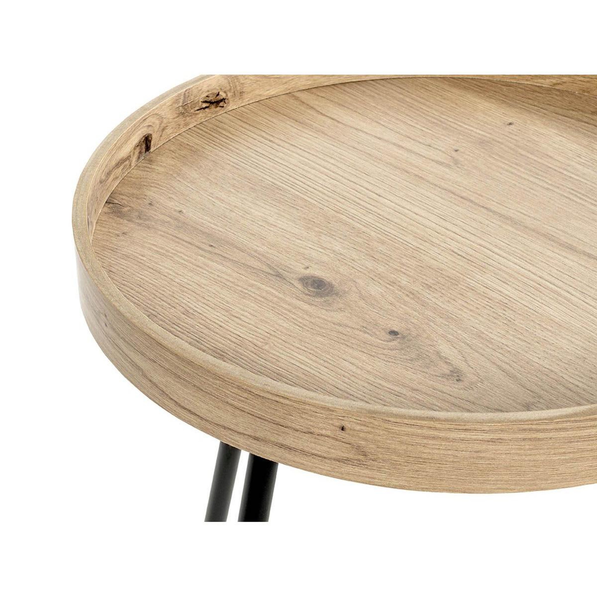 Voir la diapositive 3 : Paris Prix Table d'appoint avec rebord  miranda  45cm chêne & noir