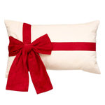 ATMOSPHERA Coussin en Velours avec Nœud  Cadeau  30x50cm Beige