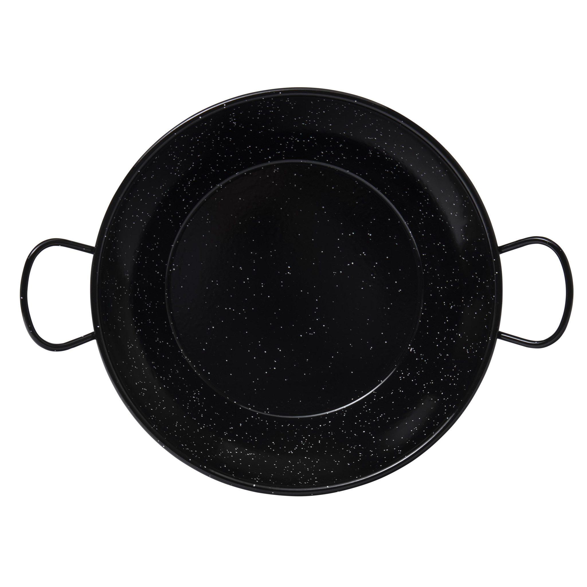 Voir la diapositive 2 :  Plat à paella haut en métal émaillé 2 poignées   ø 36 cm