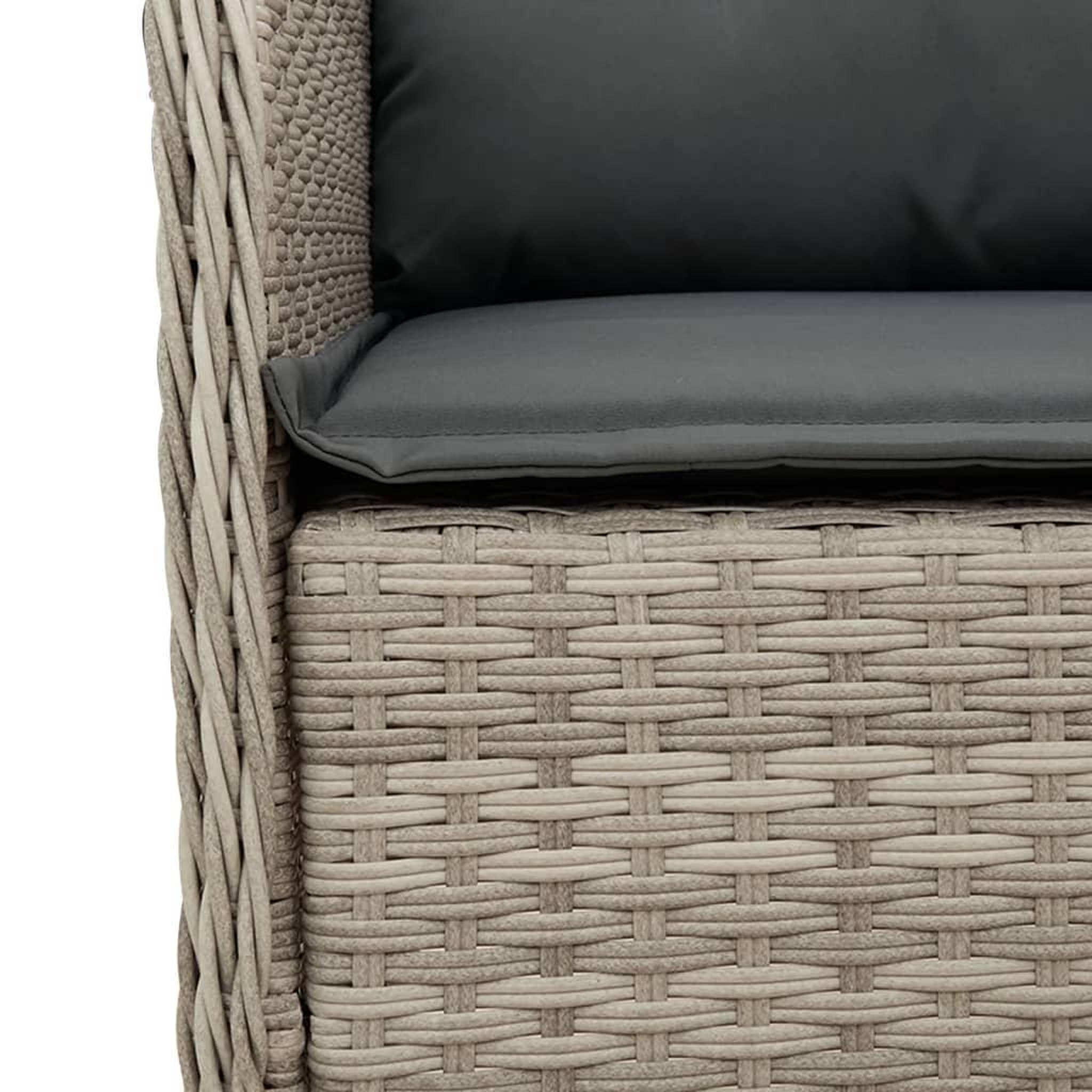 Voir la diapositive 5 : VIDAXL Ensemble a manger de jardin et coussins 7 pcs gris clair rotin