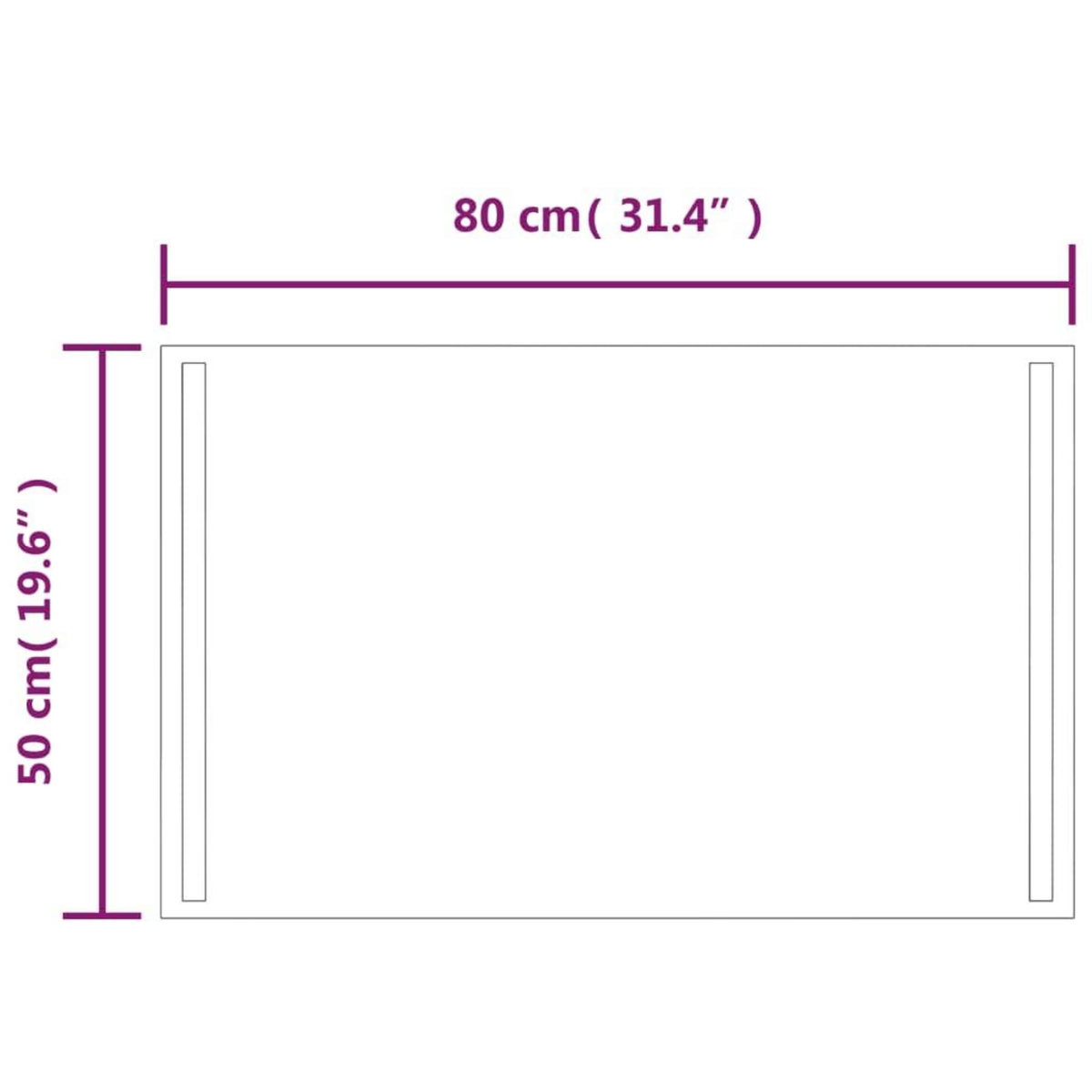 VIDAXL Miroir de salle de bain a LED 50x80 cm