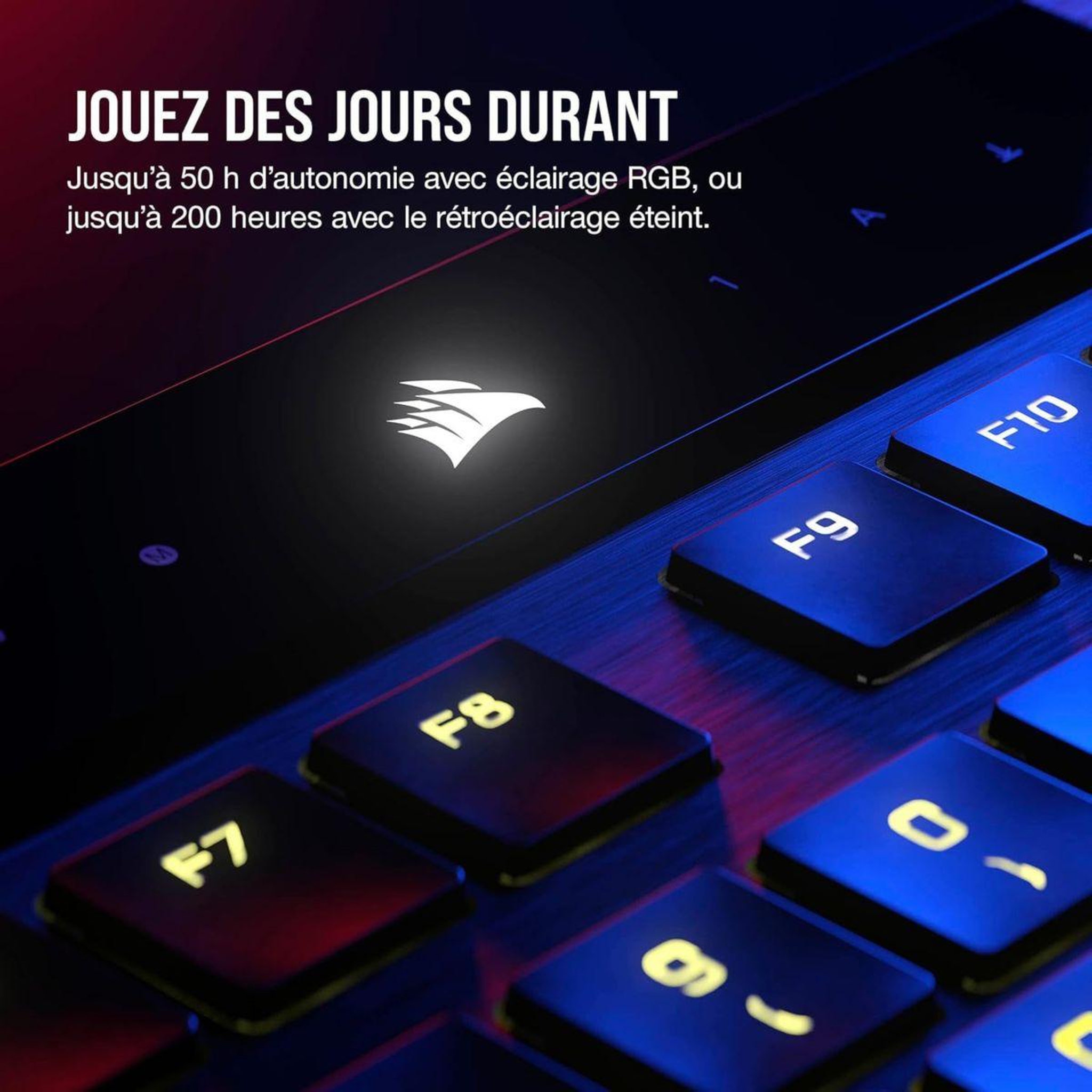Voir la diapositive 2 : Corsair Clavier gamer sans fil K100 AIR Wireless