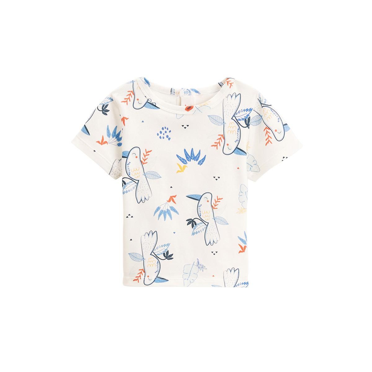 Petit Béguin Ensemble salopette bébé en lin et t-shirt Mexico