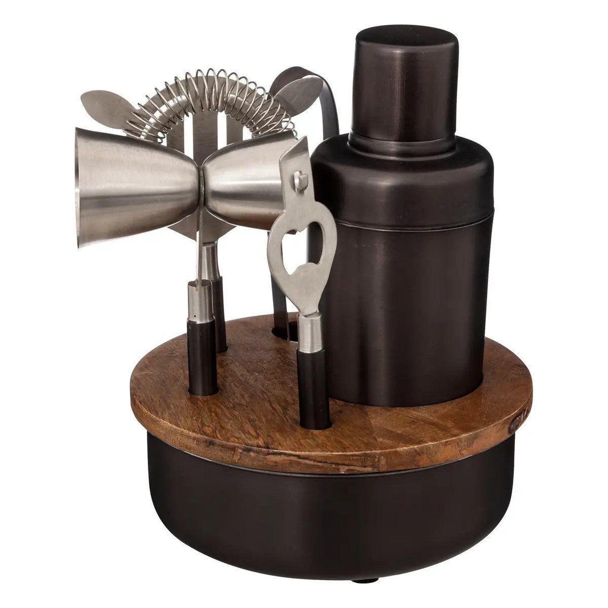 SECRET DE GOURMET Coffret cocktail 6 pièces  manguier  21cm noir