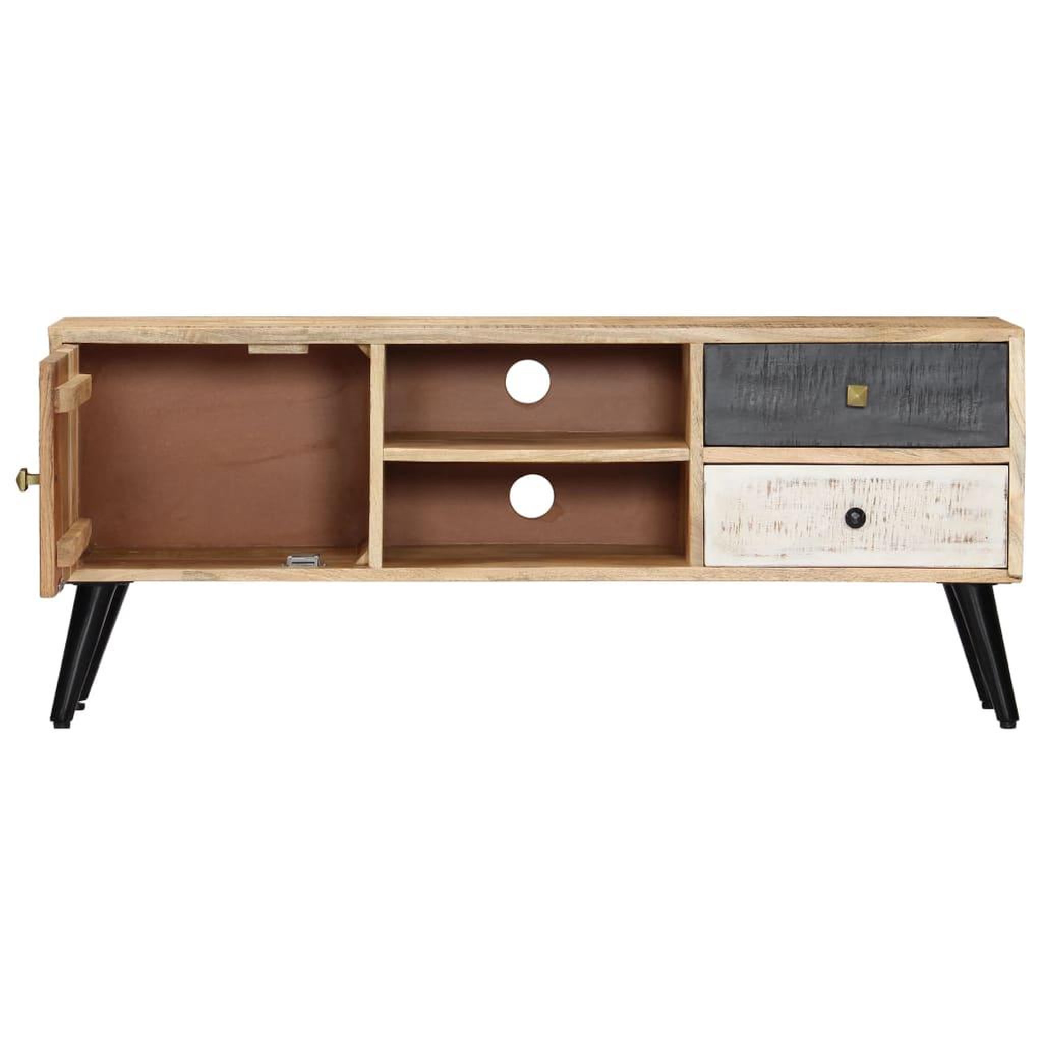 Voir la diapositive 3 : VIDAXL Meuble tv 115x30x47 cm bois massif de manguier