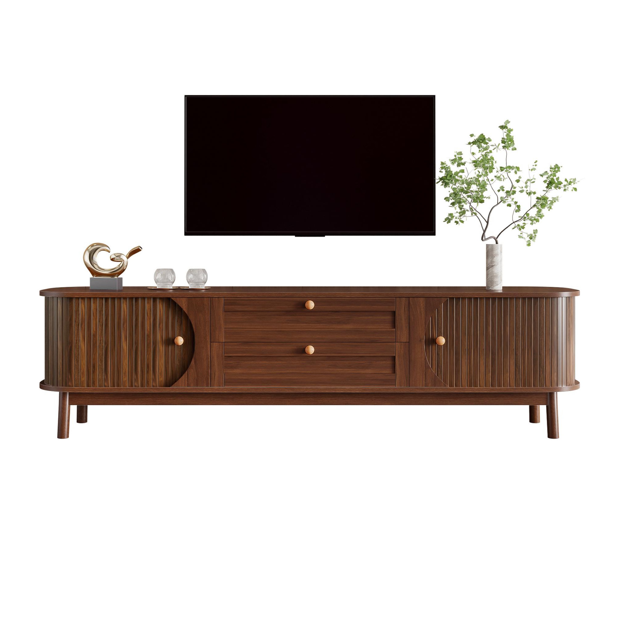 MERAX Meuble tv noyer 170 cm mdf